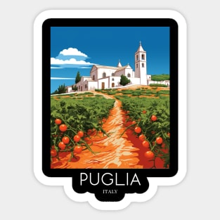 A Pop Art Travel Print of Puglia - Italy Sticker